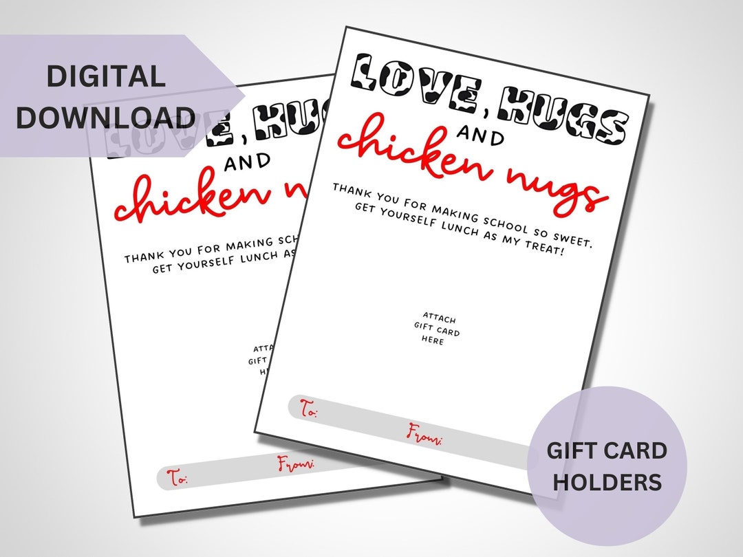 Printable Chickfila Gift Card Holder Teacher Gift Card - Etsy