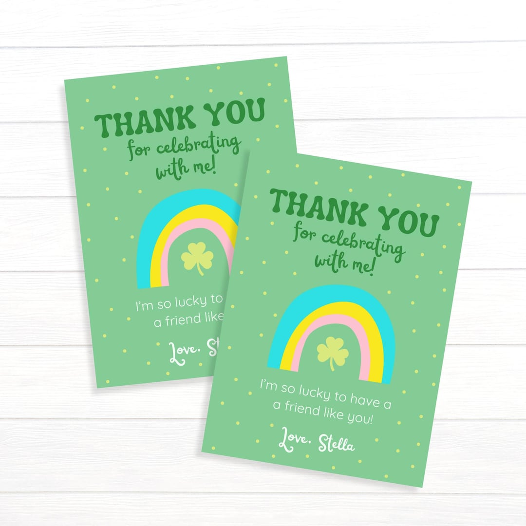 Lucky One Birthday Thank You Tags: St Patricks Day Party Favors ...