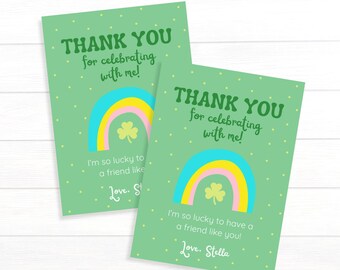 Lucky One Birthday bedankje Tags: St. Patrick's Day-feestartikelen (digitale download)