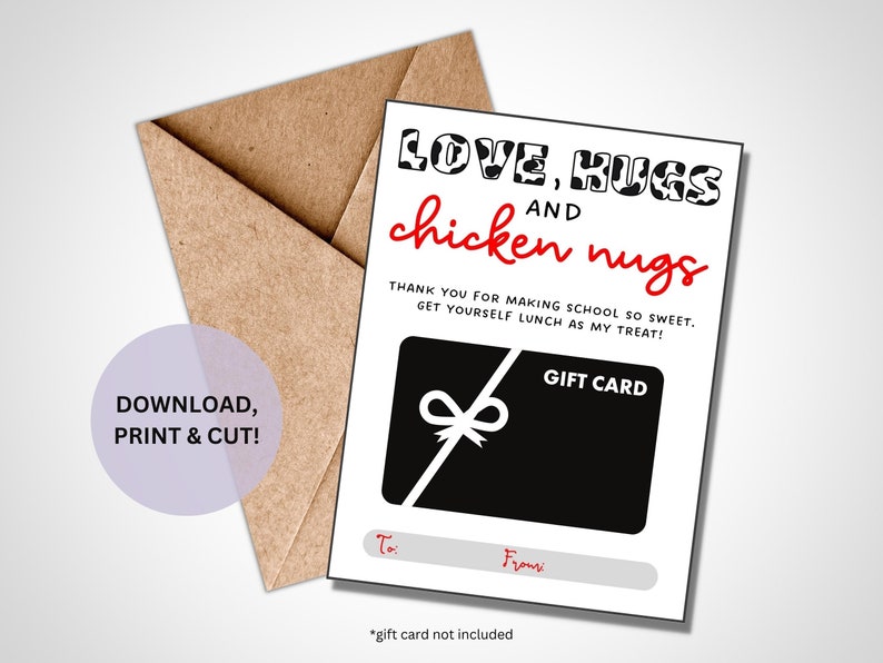 Printable Chickfila Gift Card Holder Teacher Gift Card - Etsy