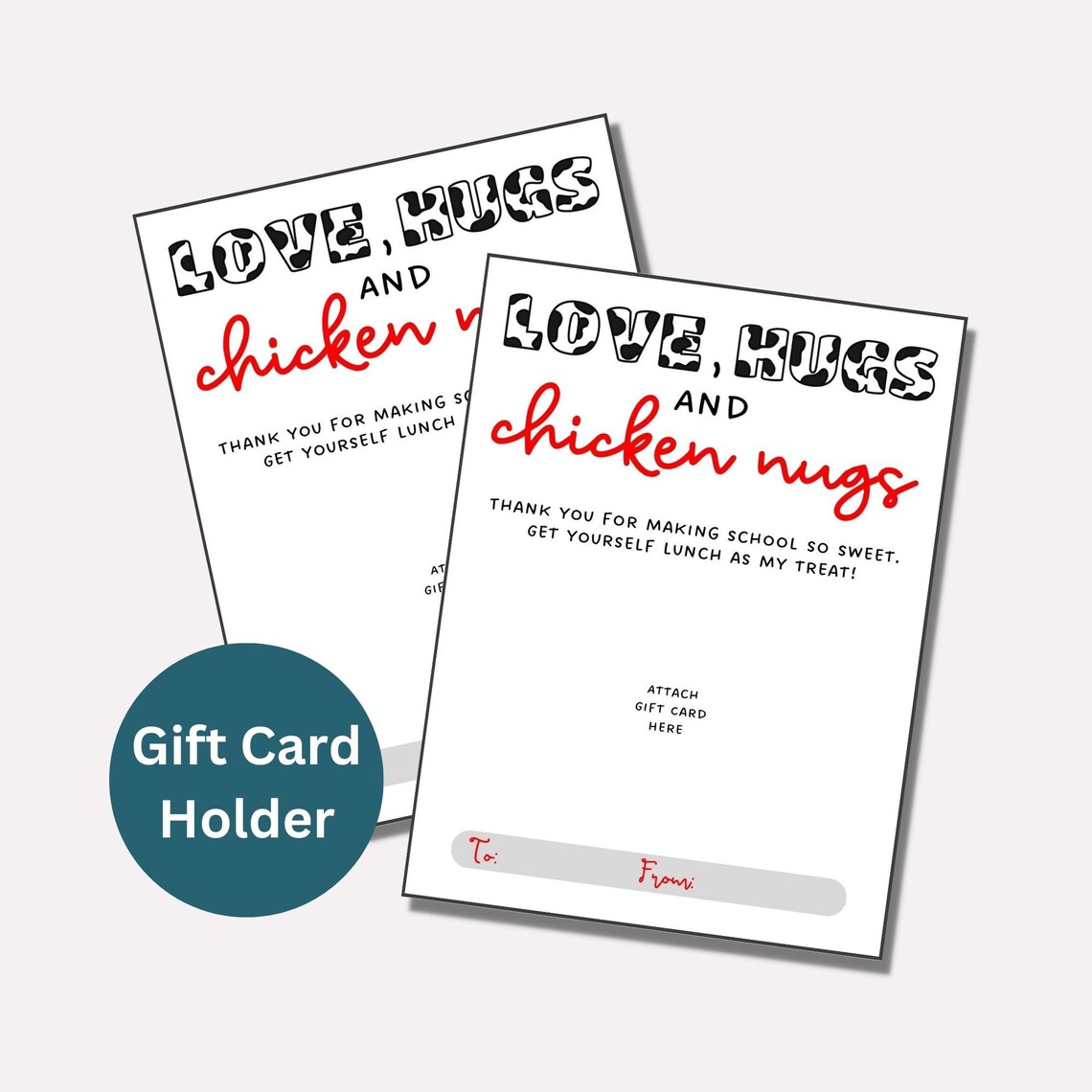 Printable Chickfila Gift Card Holder Teacher Gift Card Etsy