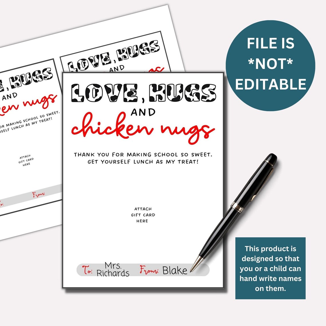 Printable Chickfila Gift Card Holder Teacher Gift Card Etsy