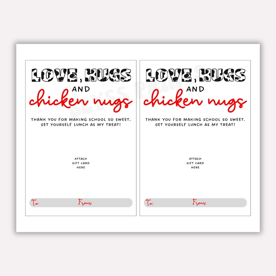 Printable Chickfila Gift Card Holder, Teacher Thank You Gift, Teacher ...