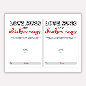 Printable Chickfila Gift Card Holder, Teacher Thank You Gift, Teacher ...