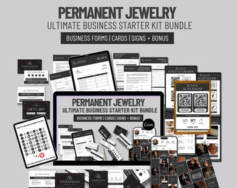 Permanent Jewelry Business Starter Kit: Forms, Cards, Social Media Templates (Canva)