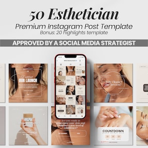 50 Skincare Instagram Post Templates | Esthetician Instagram Template | Skincare Canva Templates | Esthetician Post | Skincare Post | Beauty