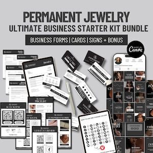Permanent Jewelry Business Starter Kit, Permanent Jewelry Consent Forms and Waiver, Permanent Jewelry Care and Business Cards, Jewelry Business Supplier, Jewelry Business Forms, Jewelry Business Signs, Jewelry Business Cards, Business QR Code
