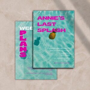 Last Splash Bachelorette Invite | Beach Bachelorette Weekend Itinerary Template | Bachelorette Party Invitation | Instant Download