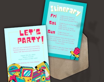 Y2K Bachelorette Itinerary Template | 2000s Bachelorette Invite and Itinerary | Retro Bachelorette Party Invit