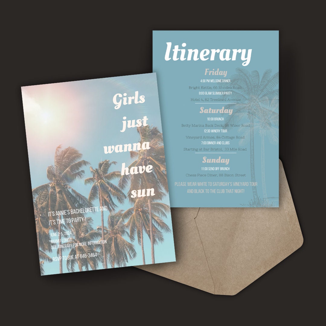 Beach Bachelorette Itinerary Template Last Splash Bachelorette Invite Beach Bachelorette Itinerary Template Last Splash Bachelorette Invite