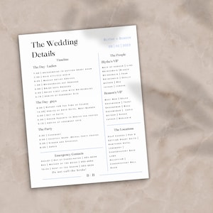 Minimalist Wedding Timeline Template | Wedding Day Of Timeline | Bridal Party Timeline | Wedding Itinerary Template