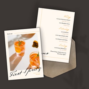 Love a First Spritz Bachelorette Itinerary Template | Aperol Spritz Party Invitation | Summer Bachelorette Party Invite | Italy Bachelorette