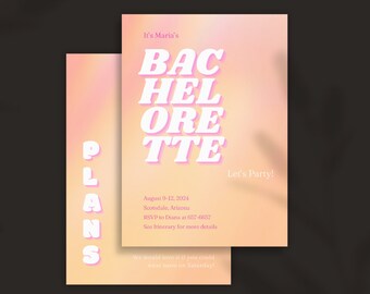 Szablon planu wieczoru panieńskiego Groovy | Szablon zaproszenia i planu wieczoru panieńskiego w Scottsdale