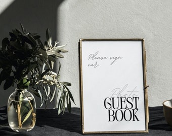 Minimalist Photo Guest Book Sign Template | Modern Wedding Photo Guestbook Sign | Please Sign Our Guestbook | 8.5 x. 11