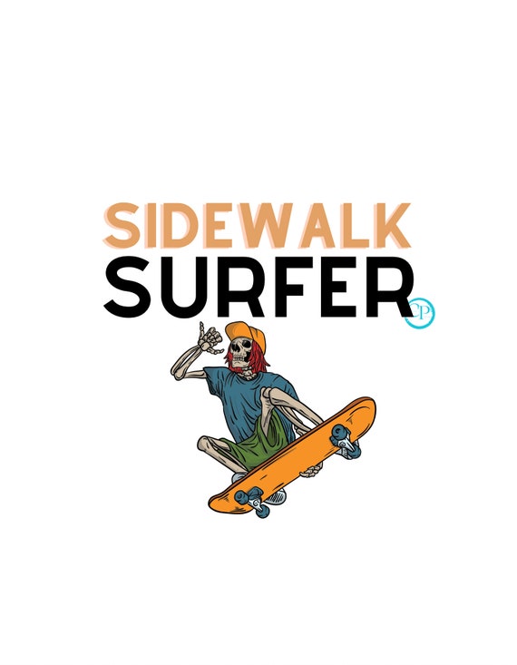 Sidewalk Surfer, Skeleton on a Skateboard Digital Design for Sublimation,  PNG File, JPEG File & SVG Transparent File Download 