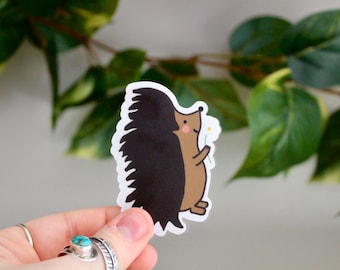 Cute Hedgehog Sticker, Woodland sticker, Woodland animal sticker, Waterproof Sticker, Waterbottle Sticker, Cottagecore Sticker