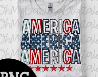 Amerika PNG - USA - Flagge auf USA T-Shirt Grafik (Digitaler Download)