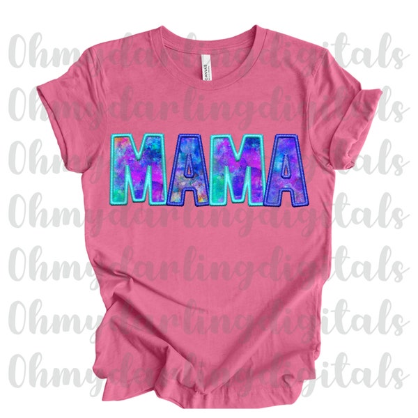 Tie dye mama png/galaxy png/teal/dark blue/digital download png