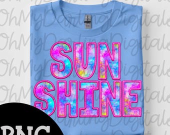 Zonneschijn png|Faux borduurwerk png|Stropdas kleurstof png|Heldere kleurrijke sublimatie afbeelding|Retro zomert-shirt png|Summer Vibes png|Vakantieshirt png