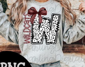 Wildcats Dalmatian Print PNG: Preppy School Spirit Graphic (Digital Download