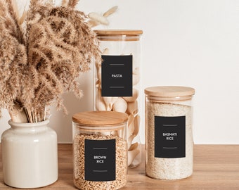 Black Modern Pantry Labels MEGA PACK - 150 Labels