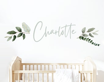 Large Custom Name Eucalyptus Wall Decals Removable