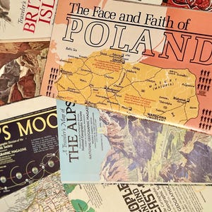 1940s, 50s, 60s, 70s, & 80s Vintage National Geographic Map Inserts
