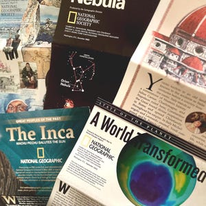 1990s, 2000s Vintage National Geographic Map Inserts - Wall Decor, Collage, Junk Journaling