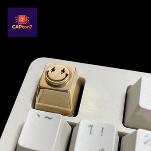 Handmade Copper Smile Face Keycap: Cherry MX PBT Keycap