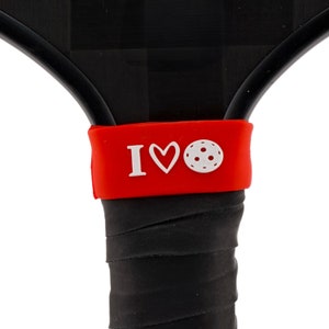I Love Pickleball Paddle Grip Band – Silicone, 10 Colors