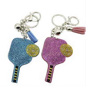 Sparkle Pickleball Keychain – Cute Gift for Players, Friends, and Teams | Glitter Accessory for Bags or Paddles