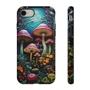 Trippy 3D Neon Mushroom Forest Phone case | Trippy Mushroom Phone Cover | Psychedelic | iPhone 16| Samsung