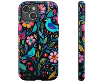 Abstract 3D Birds and Flowers Design Phone Case | Abstract Colorful 3D Phone Case | iPhone | Pixel | Samsung
