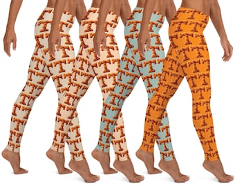 Anpassbare Farbleggings, Tennessee Orange Rose Hose, Vols Custom Color Hintergrundhose, TN Geschenk für sie, Mix-and-Match