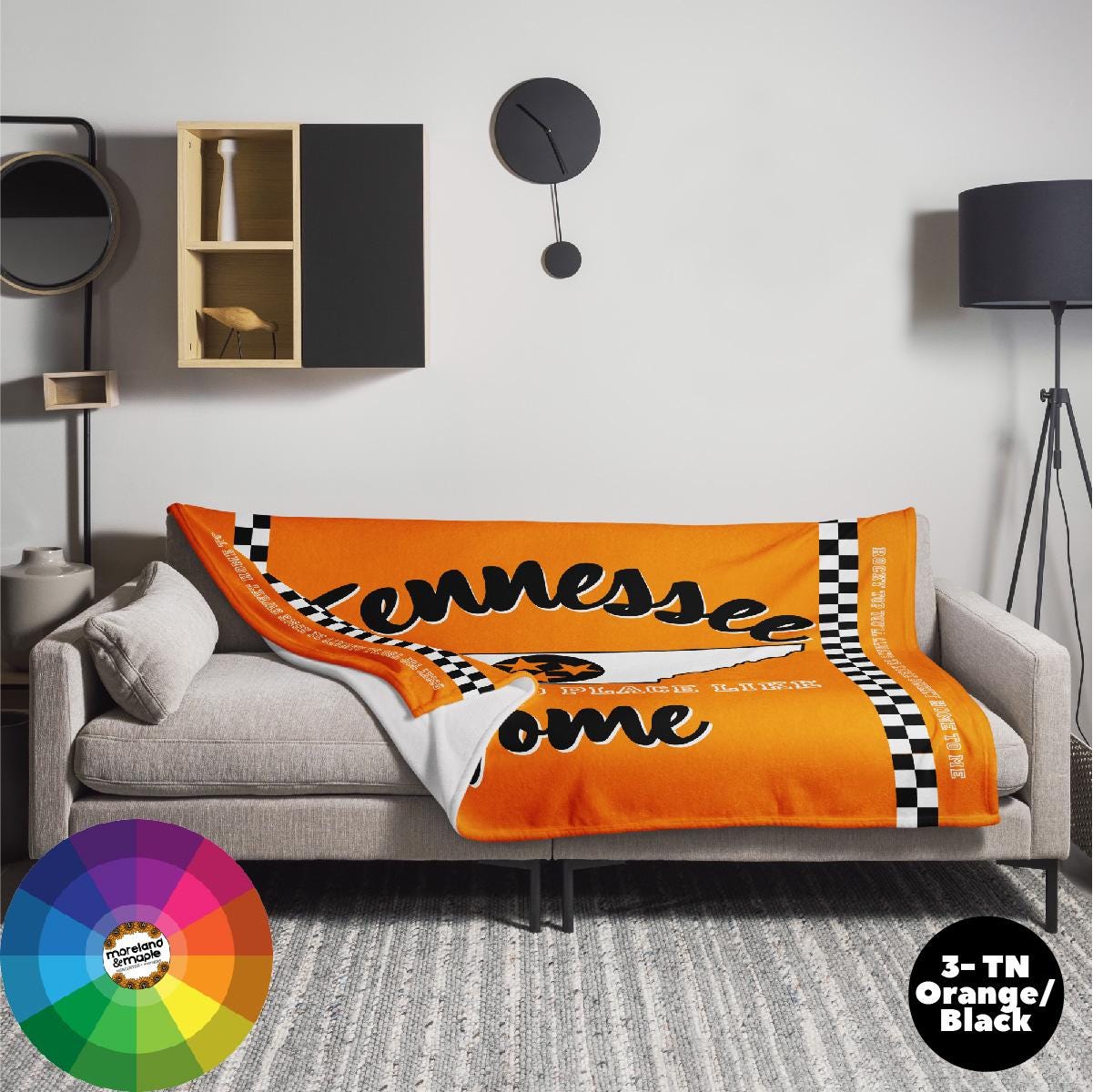 Tennessee No Place Like Home Blanket, Custom Color TN Blanket, TN