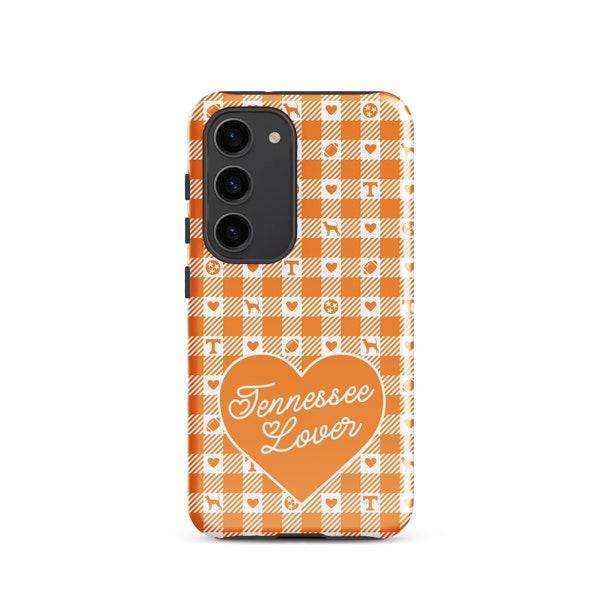 TN Lover Samsung phone case (choose size) gingham plaid tennessee orange vols