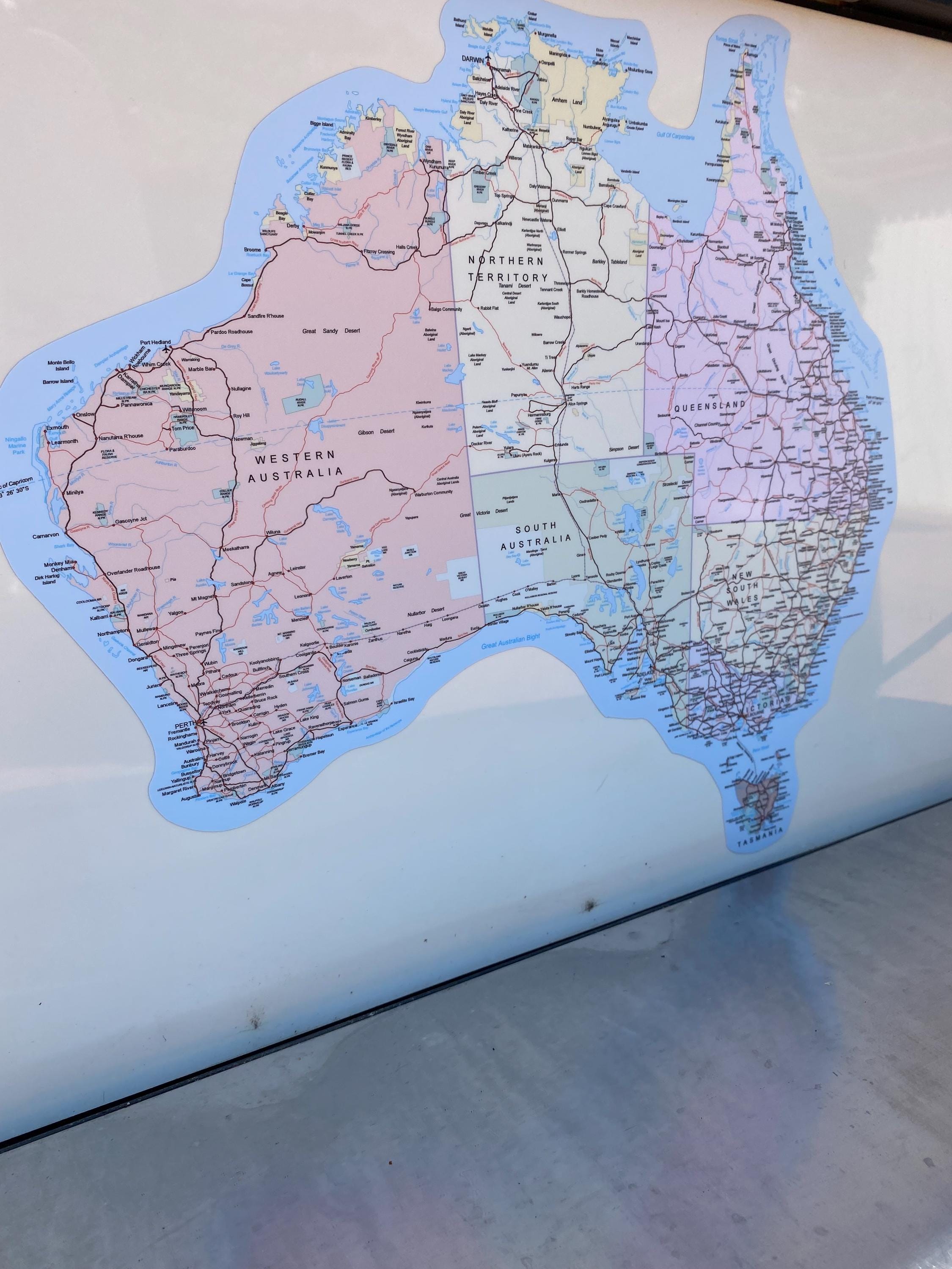 Australia Map Decal: Road Trip Tracker Sticker for RV, Caravan - Etsy ...