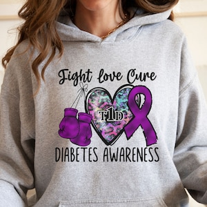 Type 1 Diabetes Hoodie, Diabetes Awareness Hoodie, Diabetes Support Squad Hoodie, Diabetes Educator, Diabetes Warrior, Diabetic Gift