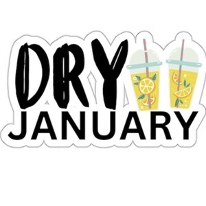 Sticker Dry January, 30 dagen aftellen, Sober Countdown Sticker, Sticker Dry January