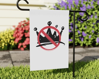 Znak No Kings Yard, baner ogrodowy, znak polityczny na podwórku, baner domowy dla entuzjastów polityki, baner No Kings, wystrój domu, flaga zewnętrzna