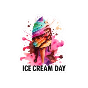 Stickers ijsdag, stickers feest juli, zomertraktaties dagboekstickers, plannerstickers Sweet Vibes, sticker leuke foodie