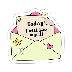 Self Love Sticker,  Water Bottle Sticker,  Laptop Sticker Gift, Motivational Sticker, Positive Gift, Mental Health Sticker, You Are Enough