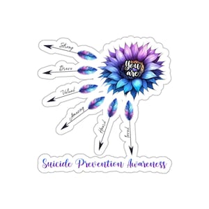 Mental Health Sticker, Suicide Prevention Sticker, Suicide Awareness Sticker, Car Decal, Vet Med Caduceus, 988 Decal, Self Love, You Matter