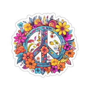 Peace Sticker, Hippy Stickers, Hippie Life Decal, Boho Stickers, Retro Sticker, Water Bottle Sticker, Peace Sign Decal, Hippie Stuff