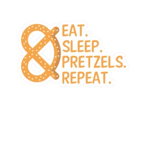 Stickers bretzel découpés au baiser, cadeau amusant pour les gourmands, célébration du 26 avril, délicieux design de bretzel, sticker mignon amateur de cuisine, sticker amateur de collations