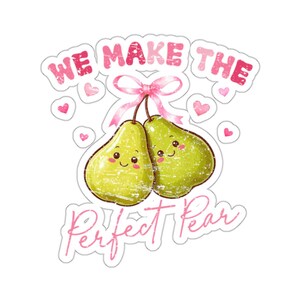 Valentine&#39;s Day Pear Sticker: School Valentine, Water Bottle Sticker