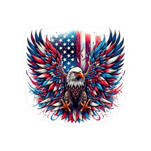 Stickers patriotiques, sticker aigle avec drapeau américain, vinyle autocollant 4 juillet, sticker pour ordinateur portable jour de l'indépendance, sticker voiture patriotique USA