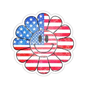 Red White And Blue Sticker | Patriotic Sticker | American Flag Sticker,  | Independence Day Stickers | Patriotic Floral | Independence Day