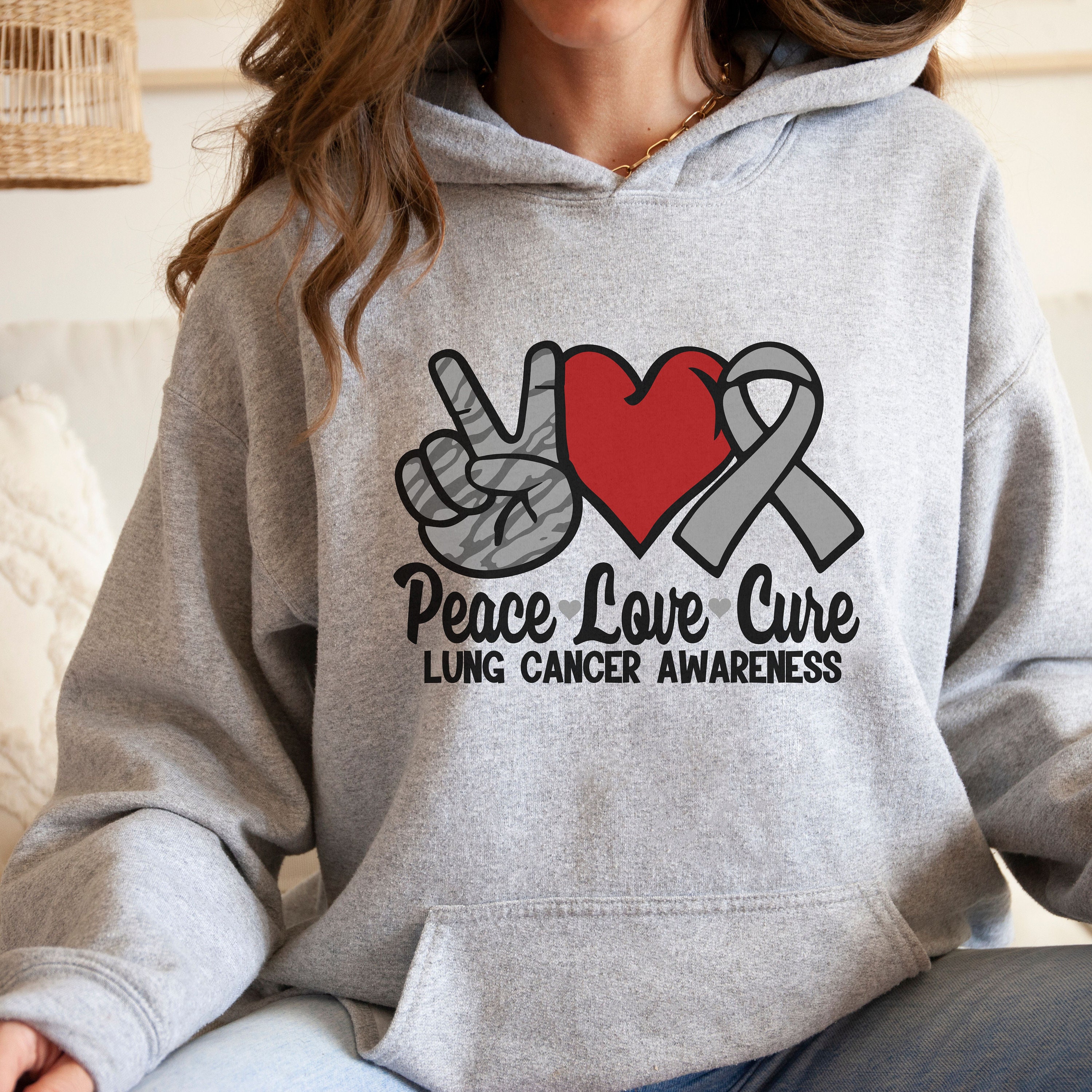 Lung Cancer Awareness Hoodie, Lung Cancer Support, Gift for Cancer