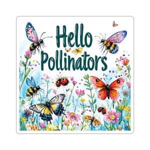 National Pollinators Month Sticker, Save the Bees Decal, Bumblebee Honeycomb Label, Environmental Awareness Gift, Gardening Decoration